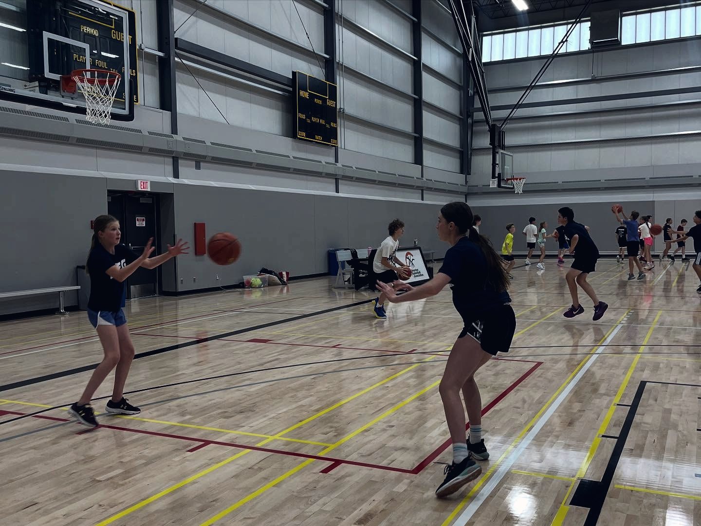 Campers working on ball handling